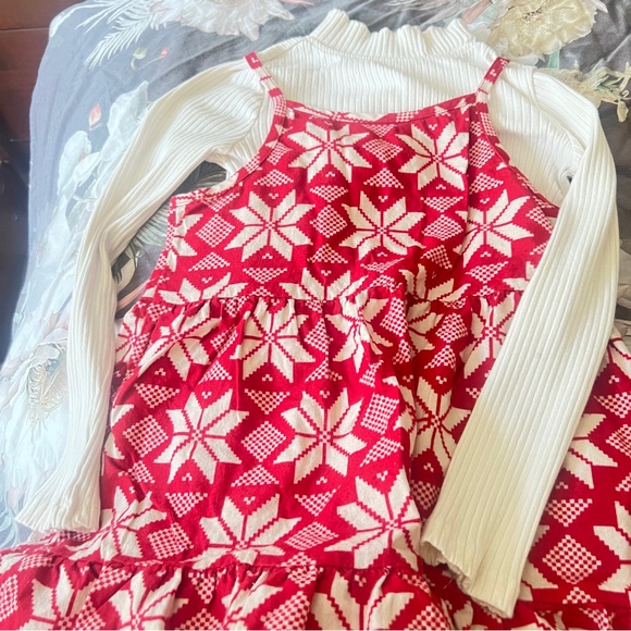 Hanna Anderson Flannelette Dress & Long Sleeve Knit Top Set size 8 - Picture 3 of 3